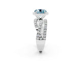 White gold Round Cut Aquamarine Halo Ring with Round Split Shank and Prong Setting_62