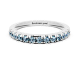 White gold Round Cut Aquamarine Pavé Set Thin Band