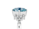 White gold Round Cut Aquamarine Ring with Side Stones and Four-Prong Setting_41