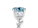 White gold Round Cut Aquamarine Scattered Round Accent Ring with Prong Setting_29