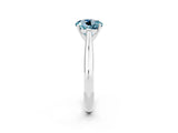 White gold Round Cut Aquamarine Solitaire Engagement Ring with Cathedral Setting and Four-Prong Mount_32