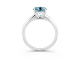 White gold Round Cut Aquamarine Solitaire Engagement Ring with Classic Band and Four-Prong Setting_39