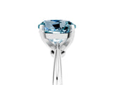 White gold Round Cut Aquamarine Solitaire Engagement Ring with Classic Band and Four-Prong Setting_41
