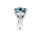 White gold Round Cut Aquamarine Solitaire Engagement Ring with Round Band and Four-Prong Setting_5