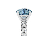 White gold Round Cut Aquamarine Solitaire Pavé Engagement Ring with Round Band and Prong Setting_71
