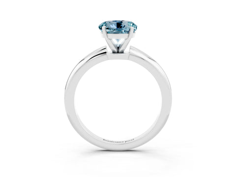 White gold Round Cut Aquamarine Solitaire Ring with Six-Prong Setting and Classic Band_3