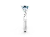 White gold Round Cut Aquamarine Solitaire Twist Band Prong Setting Ring_38