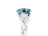 White gold Round Cut Aquamarine Solitaire Twist Band Prong Setting Ring_41