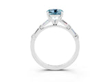 White gold Round Cut Aquamarine Solitaire with Side Baguettes and Channel Set Band_3