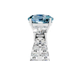 White gold Round Cut Aquamarine Three-Stone Ring with Pavé Split Shank and Four-Prong Setting_5