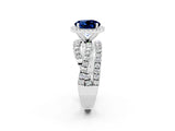 White gold Round Cut Blue Sapphire Halo Ring with Round Split Shank and Prong Setting_62