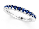 White gold Round Cut Blue Sapphire Pavé Set Thin Band_1