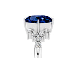White gold Round Cut Blue Sapphire Ring with Side Stones and Four-Prong Setting_41