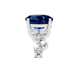 White gold Round Cut Blue Sapphire Scattered Round Accent Ring with Prong Setting_53