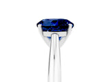 White gold Round Cut Blue Sapphire Solitaire Engagement Ring with Cathedral Setting and Four-Prong Mount_35