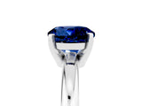 White gold Round Cut Blue Sapphire Solitaire Engagement Ring with Round Band and Four-Prong Setting_5