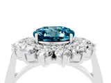 White gold Round Cut Blue Topaz Floral Double Halo Engagement Ring with Prong Setting_40