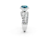 White gold Round Cut Blue Topaz Halo Ring with Round Split Shank and Prong Setting_62