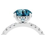 White gold Round Cut Blue Topaz Pave Band Solitaire Ring with Four-Prong Setting_40
