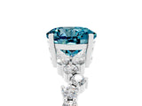 White gold Round Cut Blue Topaz Scattered Round Accent Ring with Prong Setting_29