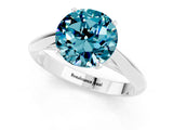 White gold Round Cut Blue Topaz Solitaire Engagement Ring with Cathedral Setting and Four-Prong Mount_37