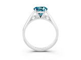 White gold Round Cut Blue Topaz Solitaire Engagement Ring with Cathedral Setting and Four-Prong Mount_39