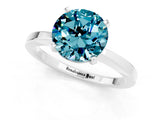 White gold Round Cut Blue Topaz Solitaire Engagement Ring with Classic Band and Four-Prong Setting_37