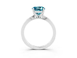 White gold Round Cut Blue Topaz Solitaire Engagement Ring with Classic Band and Four-Prong Setting_39