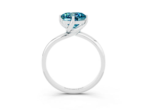 White gold Round Cut Blue Topaz Solitaire Engagement Ring with Four-Prong Setting and Classic Band_15