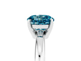 White gold Round Cut Blue Topaz Solitaire Engagement Ring with Round Band and Four-Prong Setting_5
