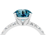 White gold Round Cut Blue Topaz Solitaire Pavé Engagement Ring with Round Band and Prong Setting_65