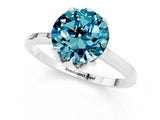 White gold Round Cut Blue Topaz Solitaire Ring with Flower Prong Setting and Classic Band_25