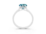 White gold Round Cut Blue Topaz Solitaire Ring with Flower Prong Setting and Classic Band_51