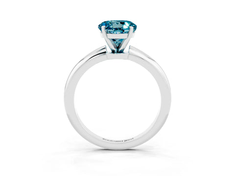 White gold Round Cut Blue Topaz Solitaire Ring with Six-Prong Setting and Classic Band_3