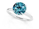 White gold Round Cut Blue Topaz Solitaire Ring with Thin Band and Four-Prong Setting_13