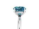 White gold Round Cut Blue Topaz Solitaire Ring with Thin Band and Four-Prong Setting_17