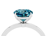 White gold Round Cut Blue Topaz Solitaire Ring with Thin Band and Prong Setting_16