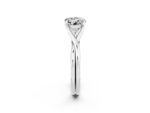 White gold Round Cut Blue Topaz   Solitaire Twist Band Prong Setting Ring_14