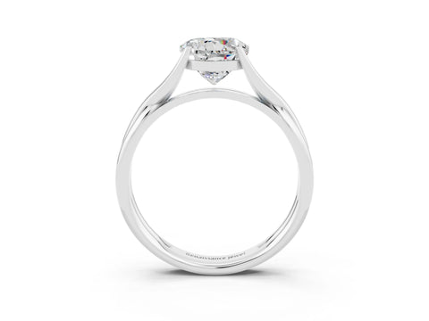 White gold Round Cut Blue Topaz   Solitaire Twist Band Prong Setting Ring_15