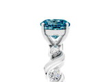 White gold Round Cut Blue Topaz Solitaire Twisted Band with Round  Accents and Prong Setting_17