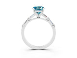 White gold Round Cut Blue Topaz Solitaire with Side Baguettes and Channel Set Band_3