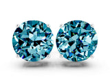Silver 0.63 Carat Round Blue Topaz Stud Earrings