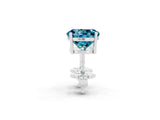 Silver 0.63 Carat Round Blue Topaz Stud Earrings