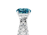 White gold Round Cut Blue Topaz Three-Stone Ring with Pavé Split Shank and Four-Prong Setting_5