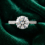 White gold Round Cut Cathedral Pave Diamond Engagement Ring with Six-Prong Setting_15