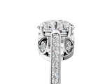 White gold Round Cut Cathedral Pave Diamond Engagement Ring with Six-Prong Setting_67
