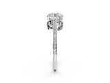 White gold Round Cut Cathedral Pave Diamond Engagement Ring with Six-Prong Setting_70