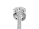 White gold Round Cut Cathedral Pave Diamond Engagement Ring with Six-Prong Setting_77