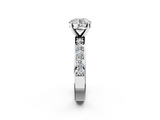 White gold Round Cut Channel Set Diamond Engagement Ring with Four-Prong Setting_264