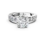 White gold Round Cut Channel Set Diamond Engagement Ring with Four-Prong Setting_265